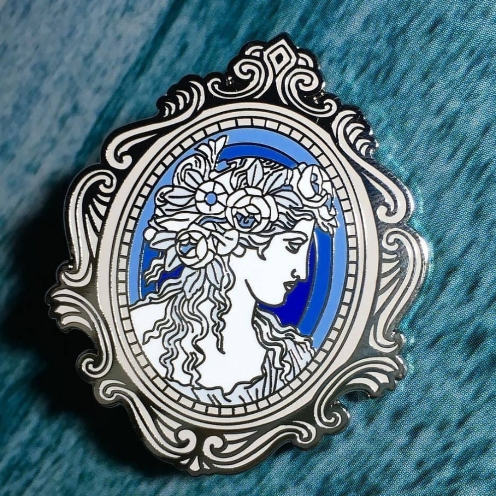 Hard Enamel Flora Cameo Lapel Pin Brooch - Picture 3 of 6